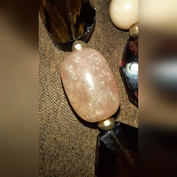 Loft Gemstone multistrand necklace signed crackle quartz faceted crystal beaded - Picture 12 of 15